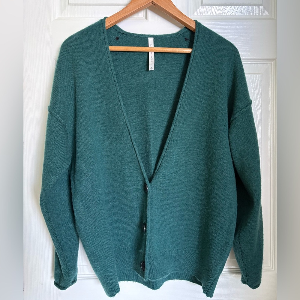Aritzia Babaton Green Cashmere Cardigan